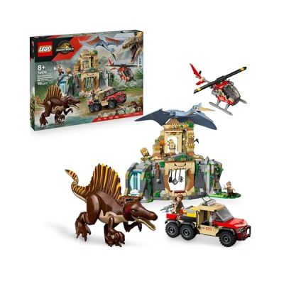 LEGO Jurassic World Mission aérienne avec spinosaure & quetzalcoatlus 76976 | Jouet pour enfant dès 8 ans, jouet avec 2 figurines de dinosaures, 4 minifigurines, camion, hélico, idée cadeau, 984 pièces