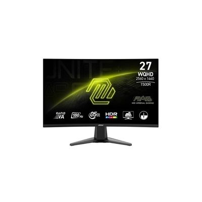image MSI MAG 27CQ6F écran Gaming incurvé FHD de 27" - Dalle Rapid VA 2560 x 1440 1500R, 180 Hz / 0,5ms (GtG, Min.), AMD FreeSync - DP 1.2a, HDMI CEC