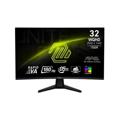 image MSI MAG 32CQ6F Écran Gaming incurvé FHD de 32" - Dalle Rapid VA 2560 x 1440 1500R, 180 Hz / 0,5ms, DisplayHDR 400, AMD FreeSync, AI Vision, Compatible VESA, inclinable - HDMI 2.0b, DP 1.4a