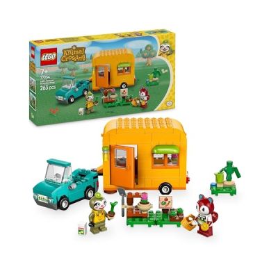 LEGO Animal Crossing Caravane et Stand de Jardinage de Racine - Jouet de Construction avec Voiture et Caravane - Cadeau pour Les Filles et Les garçons de 7 Ans et Plus 77054