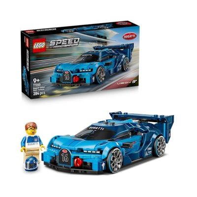 image LEGO Speed Champions Hypercar Bugatti Vision GT - Jouet Voiture - Maquette avec Minifigurine Collector de Pilote - Idée de Cadeau Gaming pour Garçon dès 9 Ans & Fans de Sport Automobile 77253