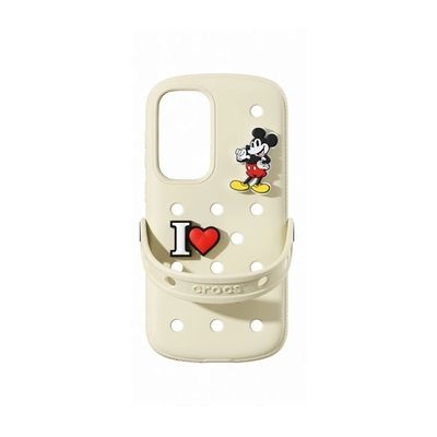 image SAMSUNG Crocs Coque en Silicone Galaxy S25+, 2 Charms Jibbitz Originaux Inclus, Beige