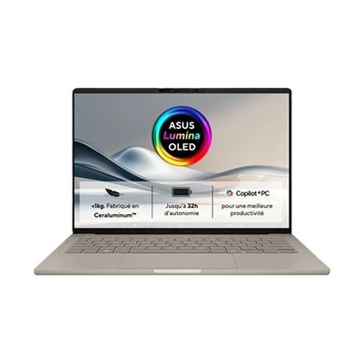 Zenbook A14 UX3407QA-QD219W 14\" Copilot+ Qualcomm Snapdragon X 16 Go RAM 512 Go SSD Beige