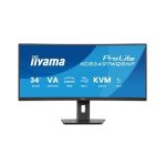 image produit iiyama Prolite XCB3497WQSNP-B1, VA incurvé, UWQHD@120Hz, 0.4ms, 350cd, FreeSync, HP, DP/HDMI/USB-C, USB HUB, 1xUSB-C Dock (95W), réglable en Hauteur, i-Style Colour, TCO, Garantie 5 Ans