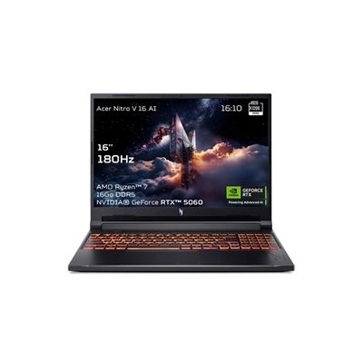 image gaming Nitro V 16 AI ANV16-42-R3JW 16\" WUXGA 180 Hz AMD Ryzen 7 16 Go RAM 512 Go SSD Nvidia GeForce RTX 5060 Noir