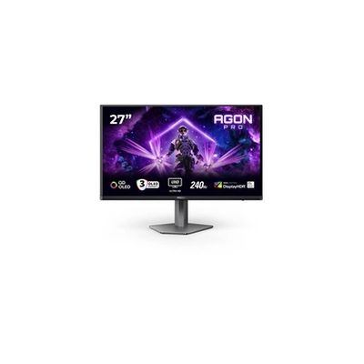 image AOC Agon Pro AG276UZD - Moniteur de Jeu Plat QD OLED 27 Pouces, 240 Hz, 0,03 ms, FreeSync Prem Pro, Comp. G-Sync, réglage de la Hauteur, HDR400 (3840x2160, 2xHDMI, DisplayPort, Hub USB) Noir