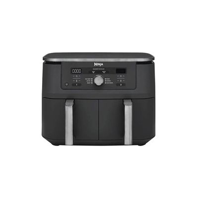 image Ninja Air Fryer Dual Zone MAX numérique, Friteuse à air chaud grande capacité, 9,5 L, 6-en-1, Sans huile, Air Fry, Croustillant max, Cuire au four, Rôtir, Déshydrater, Réchauffer, Gris métal DZ400EU