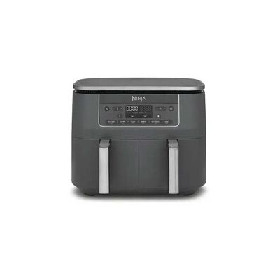 image Ninja Air Fryer Dual Zone numérique, Friteuse à air électrique, 2 compartiments, 7,6 L, 6-en-1, Friteuse sans huile, Croustillant max, Rôtir, Cuire au four, Déshydrater, Réchauffer, Gris métal DZ300EU