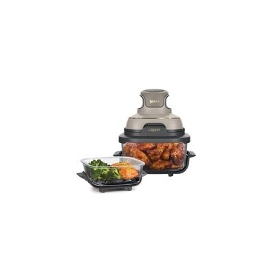 image Ninja CRISPi Friteuse sans huile portable, 3,8L, 4-en-1 : Frire sans huile, Rôtir, Garder au chaud, Recroustiller, FN101EUST + Ninja CRISPi 2 boites en verre sous vide TempWare XSKLIDPLT2EUUK