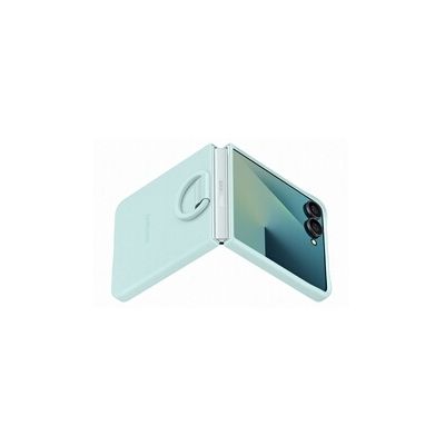Samsung Silicone Case with Ring Coque Pliable en Silicone avec Anneau pour Galaxy Z Flip7, Mint
