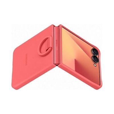 image Samsung EF-PF766 - Coque de Protection en Silicone avec Anneau de Support pour Smartphone Galaxy Z Flip7 - Résistante aux Chocs - Fine et adhérente - Rouge