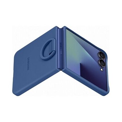 image Samsung EF-PF766 - Coque de Protection en Silicone avec Anneau de Support pour Smartphone Galaxy Z Flip7 - Résistante aux Chocs - Fine et adhérente - Bleu