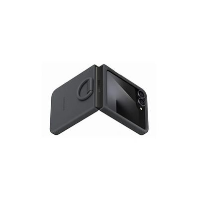 image Samsung Coque de Protection en Silicone EF-PF741 pour Galaxy Z Flip7 FE | Z Flip6, avec Anneau de Support, en Silicone, Antichoc, Fine et adhérente, Noire