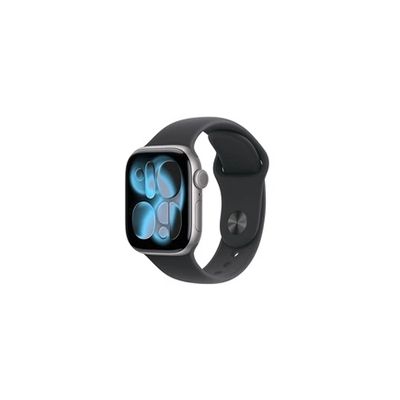 image Apple Watch Series 11 [GPS 42 mm] Montre connectée avec boîtier Gris sidéral et Bracelet Sport Noir. Score de Sommeil, Moniteur d’activité, Suivi de la santé, écran Toujours activé