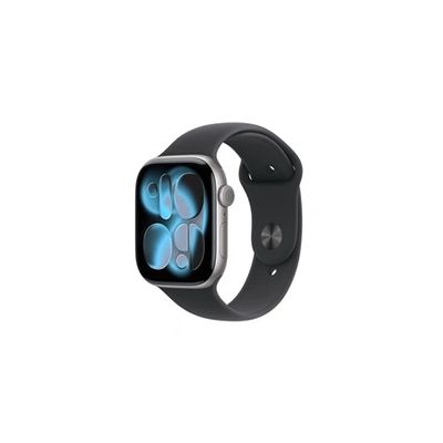 image Apple Watch Series 11 [GPS 46 mm] Montre connectée avec boîtier Gris sidéral et Bracelet Sport Noir. Score de Sommeil, Moniteur d’activité, Suivi de la santé, écran Toujours activé
