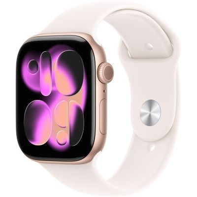 Apple Watch Series 11 GPS + Cellular - 42mm - Boîtier Rose Gold Aluminium - Bracelet Light Blush Sport Band - M/L image Apple Watch Series 11 GPS + Cellular - 42mm - Boîtier Rose Gold Aluminium - Bracelet Light Blush Sport Band - M/L
