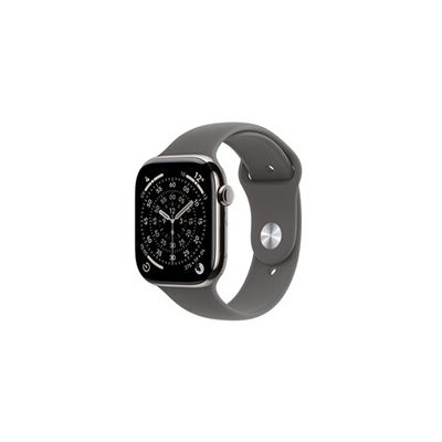 image Apple Watch Series 11 GPS + Cellular - 42mm - Boîtier Natural Titanium  - Bracelet Stone Grey Sport Band - M/L