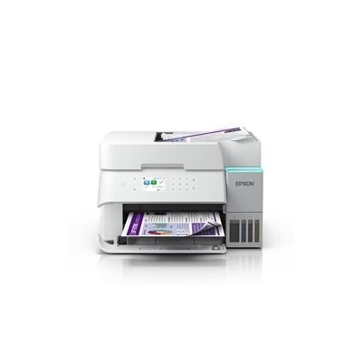 image Epson Solution d’Impression A4 Blanche EcoTank ET-3956 avec Wi-FI, réservoirs d’Encre AirPrint, Chargeur de Documents, Impression, numérisation et Copie Recto Verso + Jusqu’à 3 Ans d’Encre Inclus