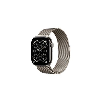image Apple Watch Series 11 GPS + Cellular - 46mm - Boîtier Natural Titanium  - Bracelet Natural Milanese Loop - M/L