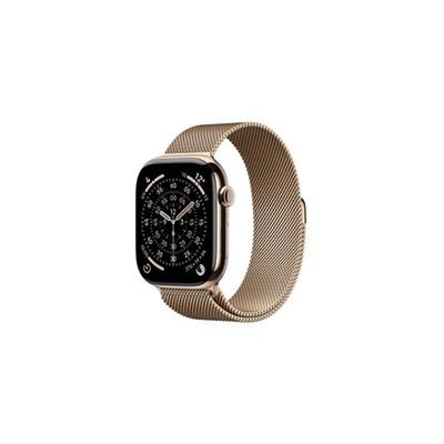 image Apple Watch Series 11 GPS + Cellular - 46mm - Boîtier Gold Titanium  - Bracelet Gold Milanese Loop - M/L