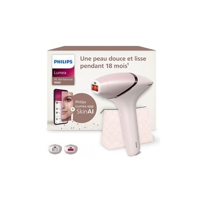 image Philips Lumea série 9900 - épilateur à lumière pulsée, alternative à l'épilation laser, SenseIQ et SkinAI, 2 embouts pour le corps et le visage, BRI950/02