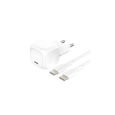 image Belkin BoostCharge Chargeur Secteur Compact 30 W (USB-C Power Delivery, Recharge Rapide pour Apple iPhone 16, Samsung Galaxy S25, iPad, AirPods, etc., câble USB-C vers C Inclus, Blanc)