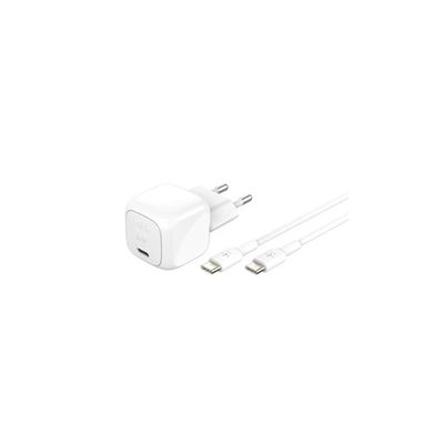 image secteur USB-C Power Delivery 30W Blanc + 2 câbles USB-C Blanc pour smartphone et tablettes