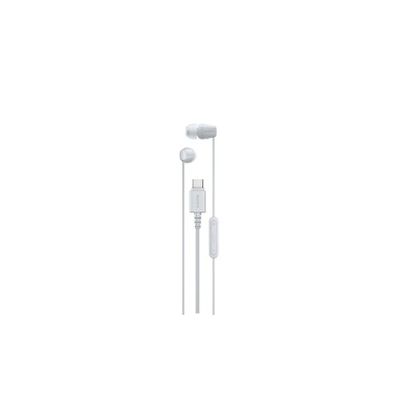 image Sony IER-EX15C avec Micro – Écouteurs filaires USB-C pour Android, iPhone, Ordinateur Portable et PC – Câble Anti-enchevêtrement – Parfaits pour Les Voyages et Une Utilisation Quotidienne – Blanc