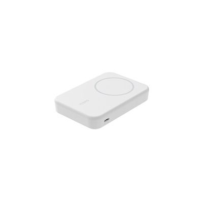 image Belkin BoostCharge Pro Batterie Externe sans Fil 8 000 mAh avec Qi2 (Chargeur Portable Compatible MagSafe, Support intégré, pour iPhone 16, 16 Plus, 16 Pro, 16 Pro Max, iPhone 15, etc., Blanche)