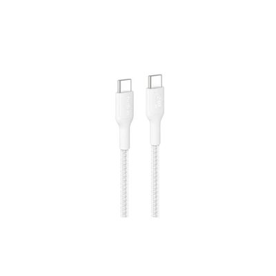 image Belkin Eco Câble USB-C vers USB-C avec gaine tressée, 1 m, 240 W, doux au toucher, souple, Câble de recharge rapide, pour iPhone 16, Galaxy S25, Pixel 9, MacBook, iPad Pro, etc.- Blanc (USB 2.0)