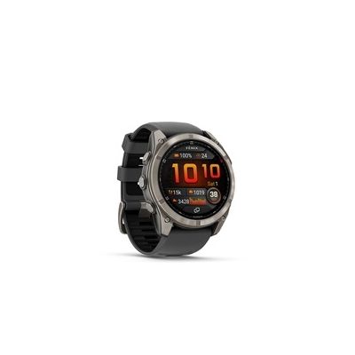 image Garmin fēnix® 8 Pro, 51mm AMOLED - Montre connectée GPS Multisports avec Technologie inReach intégrée - Sapphire, Titane, Titanium avec Bracelet Graphite