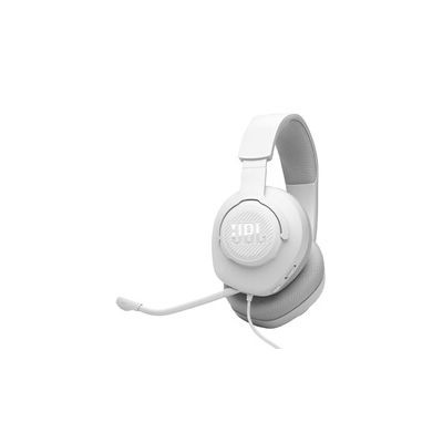 image JBL Quantum 100M2 Casque gaming filaire circum-auriculaire avec microphone amovible, son JBL QuantumSOUND Signature, câble jack 3,5mm, compatible avec de nombreuses plate-formes, fonction mute, blanc
