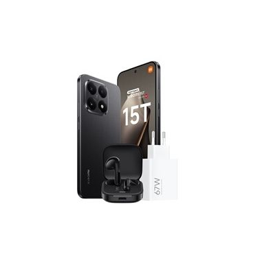 image Pack 15T conçu avec Leica 256Go Noir + Chargeur 67W + écouteurs Redmi Buds 6 active noir