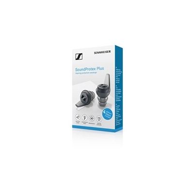 image Sennheiser Protections auditives SoundProtex Plus - Protection auditive réutilisable avec 4 filtres interchangeables - Son Haute fidélité à Un Niveau sonore sécurisé - Noir