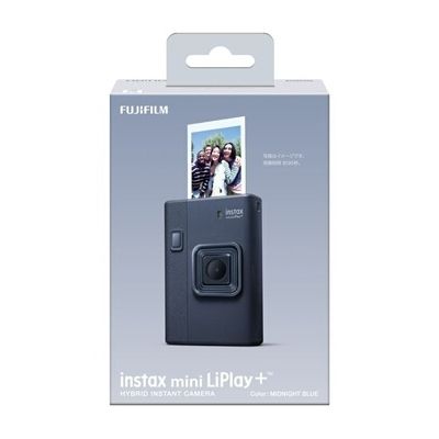 image INSTAX Mini LiPlay+ Bleu Nuit Appareil Photo numérique instantané Hybride et imprimante Photo, écran LCD 6 x 4 cm, Fonction d'enregistrement Audio, objectifs Principal et Grand Angle pour Selfies