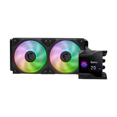 MSI MPG CORELIQUID D240 Watercooling CPU - Pompe avec ventilateur 60 mm, 2 x ventilateurs 120 mm ARGB, écran 2,4", tuyaux anti-Évaporation, compatible Mystic Light - Compatible sockets AMD & Intel