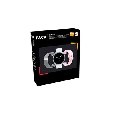 image Pack Galaxy Watch8 40mm argent BT + Bracelet Rose + Bracelet en maille milanaise