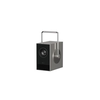 image LG CineBeam Q Projecteur 4K UHD, 600 Lumens ANSI, Contraste 450 000:1, Laser RGB Triple, Design Compact avec Poignée Rotative 360 Degrés, Écran jusqu'à 120 Pouces, Modèle PU600U