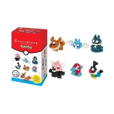 Bandai - Nanoblock - Pack Mini-Figurines Pokémon Type Normal - Coffret de 6 Figurines Pokémon à Assembler en Briques - Jeu de Construction Maquette - Jouet Enfant 12 Ans et + Ado Adultes - NBPM14B