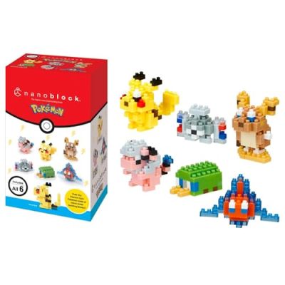 Bandai - Nanoblock - Pack Mini-Figurines Pokémon type Électrique - Coffret de 6 Figurines Pokémon à Assembler en Briques - Jeu de construction Maquette - Jouet Enfant 12 ans et + Ado Adultes - NBPM08B