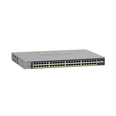 image NETGEAR (GS752TPP V3) Smart Switch Ethernet PoE+ Web manageable Pro 52 Ports RJ45 Gigabit (10/100/1000), avec 48 Ports PoE+ @ 760 W, 4 Ports SFP 1 Gigabit, Bureau/Rack, Protection à Vie ProSAFE
