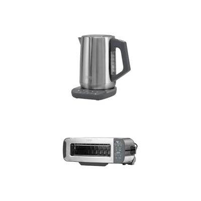 image Ninja Perfect Temperature, Bouilloire, 1,7 L, avec contrôle de la température, écran LED KT201EU + Ninja Foodi 3-en-1, Grille-Pain, Grill et Presse-panini, en Acier Inoxydable, ST202EU