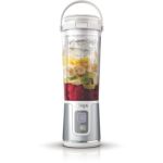 image produit Ninja Blast Blender portable, 530 ml, couvercle résistant aux fuites et bec verseur, mini blender sans fil puissant, rechargeable, smoothies, shakes, mixe fruits et glaçons, blanc, BC151EUWH