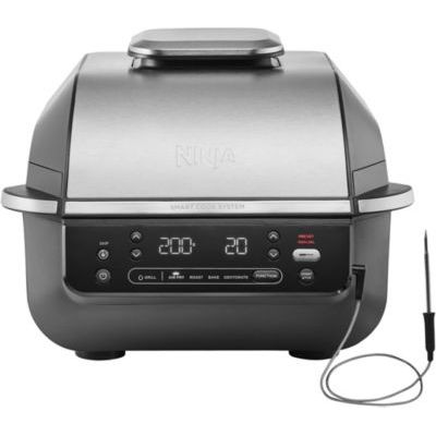 image Ninja 5-en-1 Grill d’intérieur et friteuse sans huile, EG351EU + Bloc-couteaux Ninja Foodi StaySharp avec Affûteur, Ensemble de Couteaux 6 Pièces Aiguisés, K32006EU