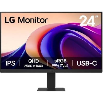 image LG 24U631A-B Ecran PC bureautique 24" - Dalle IPS résolution QHD (2560x1440), 5ms 100Hz, HDR 10, sRGB 99% (CIE1931), inclinable, HDMI 2.0, USB-C (15W)