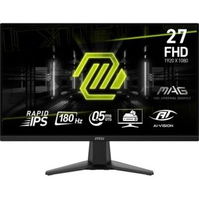 image MSI MAG 275F Écran gaming 27'' FHD - Dalle Rapid IPS 1920 x 1080, 180 Hz / 0,5 ms (GtG), HDR Ready, AMD FreeSync™, AI Vision, HDMI™ 2.0b, DP 1.4, design sans bordure, inclinable, compatible VESA, noir