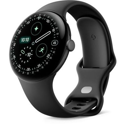 image Google Pixel Watch 4 (45 mm) – Montre connectée Android, Suivi Complet des données de santé et de Remise en Forme – Boîtier en Aluminium Noir Mat – Bracelet Sport Noir Volcanique – LTE