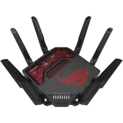 image ASUS ROG GT-BE19000 - Routeur Gaming Wi-FI 7 - Tri-Bande - débit de 19Gb/s - Nouvelle Bande passante 320MHz & 4096-QAM, Double Port 10G, Triple accélérateur de Jeu, sécurité réseau Gratuite, AiMesh