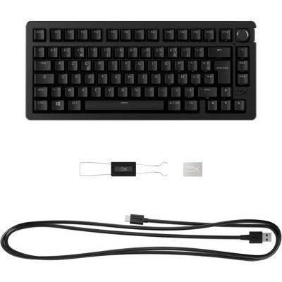 image HyperX Alloy Rise 75 Wireless – Clavier de Jeu mécanique 75% remplaçable à Chaud, PC, rétroéclairage jusqu'à 80 Heures, Double sans Fil 2,4 GHz et Bluetooth