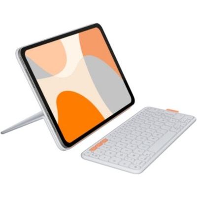 image Logitech Flip Folio, étui clavier pour iPad Pro 11 pouces (M4) et iPad Air 11 pouces (M2 et M3) (5e génération - 2024), FRA AZERTY, Étui Bluetooth de protection détachable, multidispositif - Gris pâle